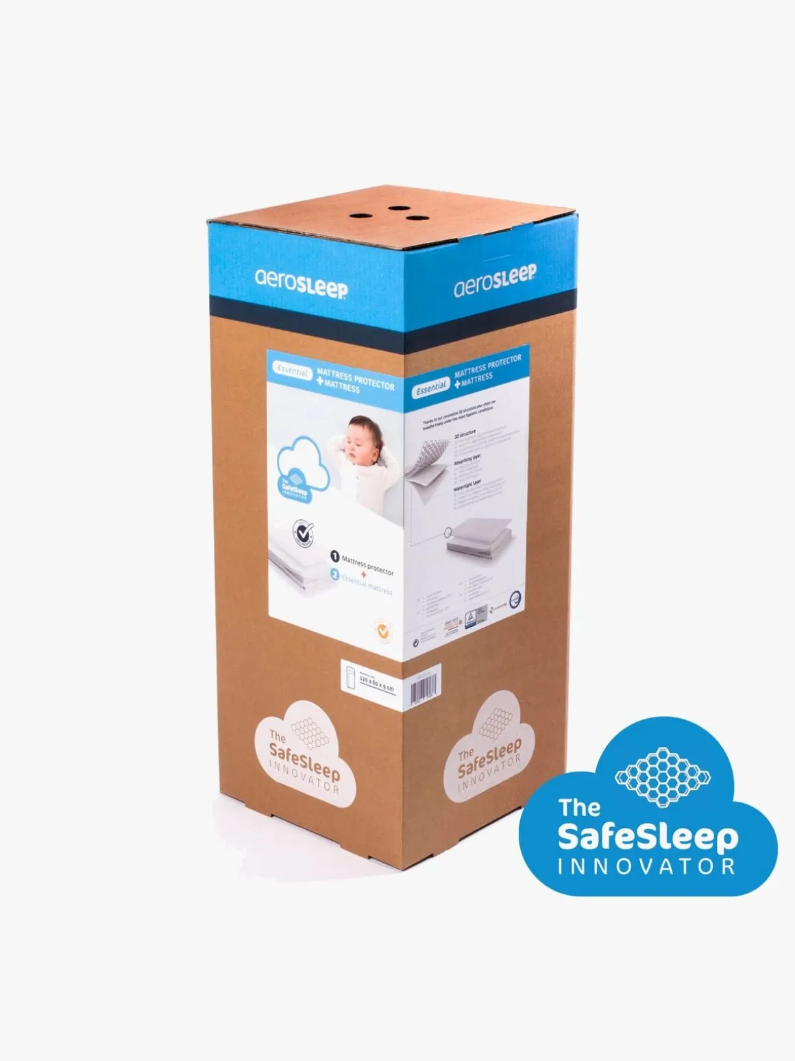 AeroSleep Essential Madras og 3D Madrabeskyttelse 60x120x9 Cm