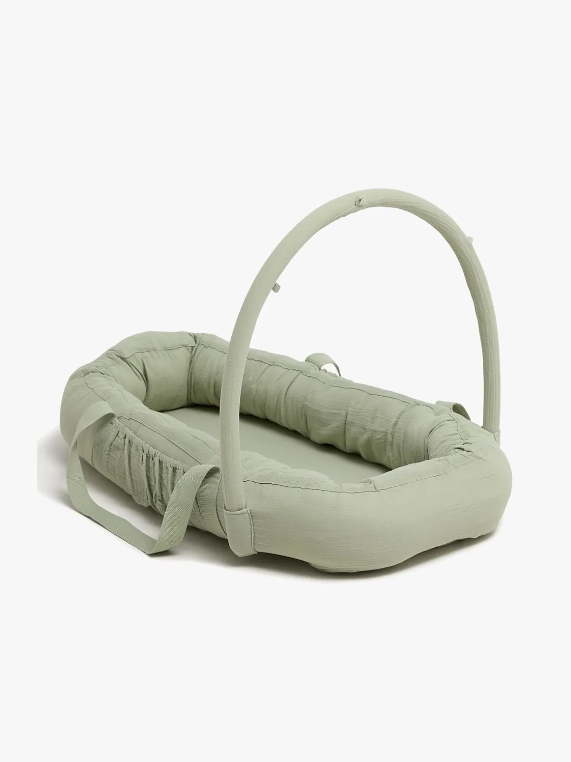 Alice & Fox ALBA Babynest med Håndtag, Green Muslin