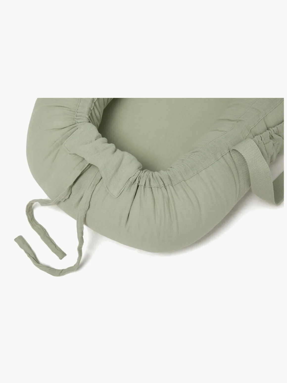 Alice & Fox ALBA Babynest med Håndtag, Green Muslin