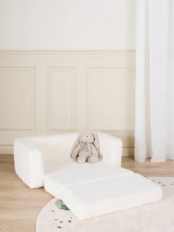 Alice & Fox Cubbie  Foldbar Sofa 94x55cm, White Teddy