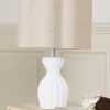 Alice & Fox Curve Lampefod inkl Lily Lampeskærm S, White/Beige