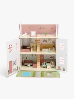 Alice & Fox Dukkehus med Møbel & 4 Dukker, Pink