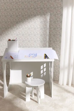 Alice & Fox Huset Tegnebord med Skammel, Hvid