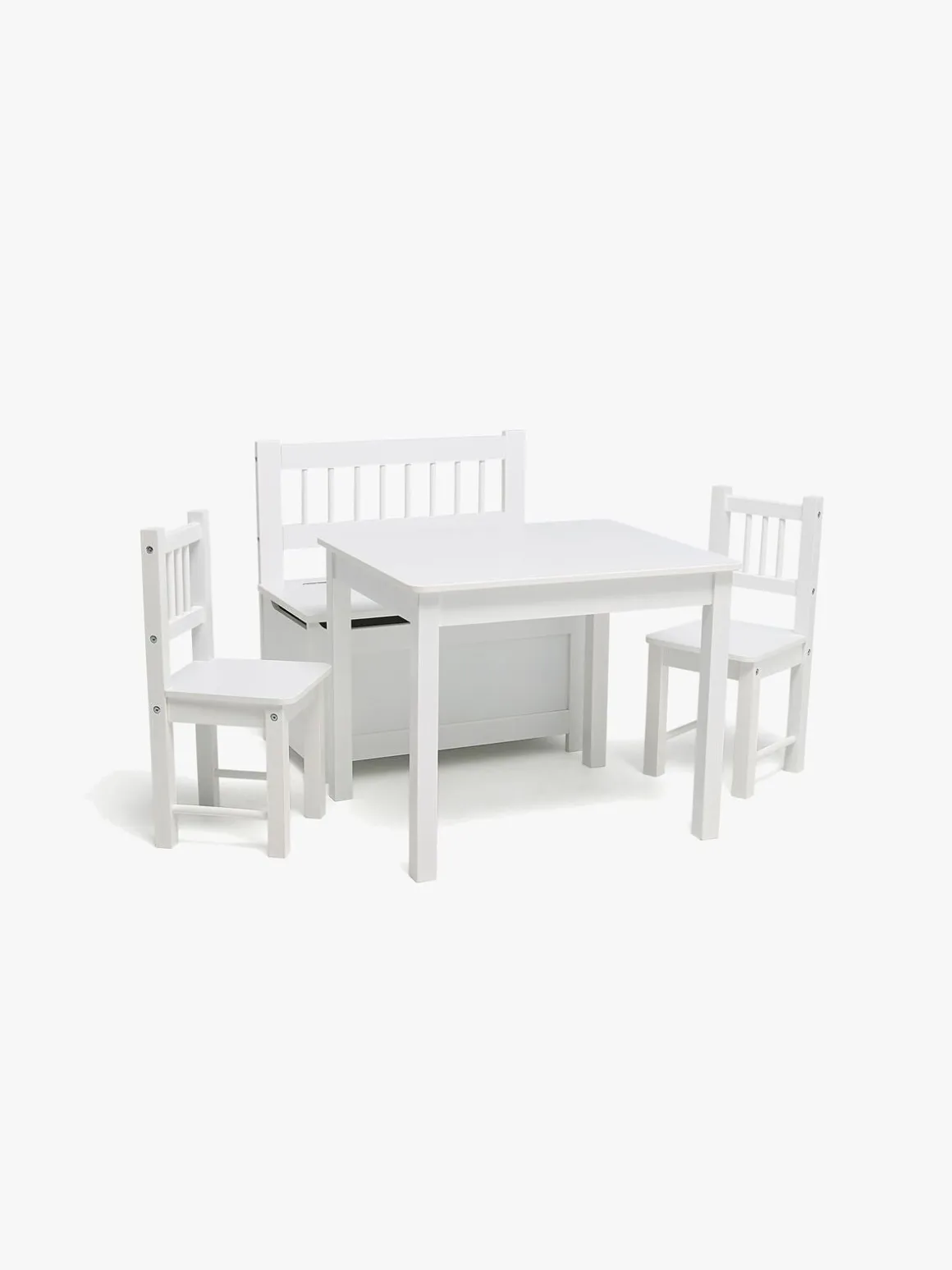 Alice & Fox LOVIS Bord & Stole + Sofa med Opbevaring, Hvid