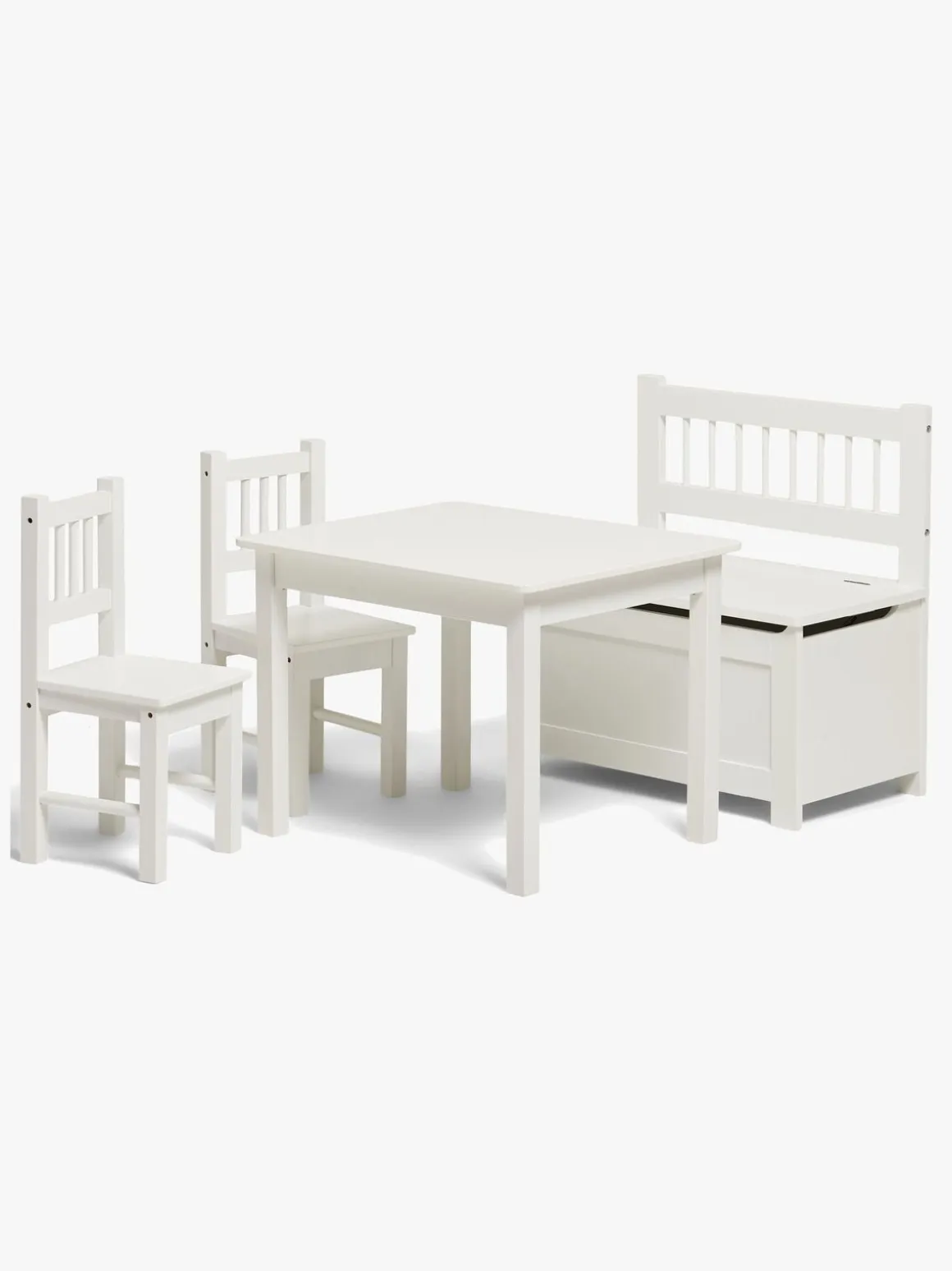 Alice & Fox LOVIS Bord & Stole + Sofa med Opbevaring, Hvid