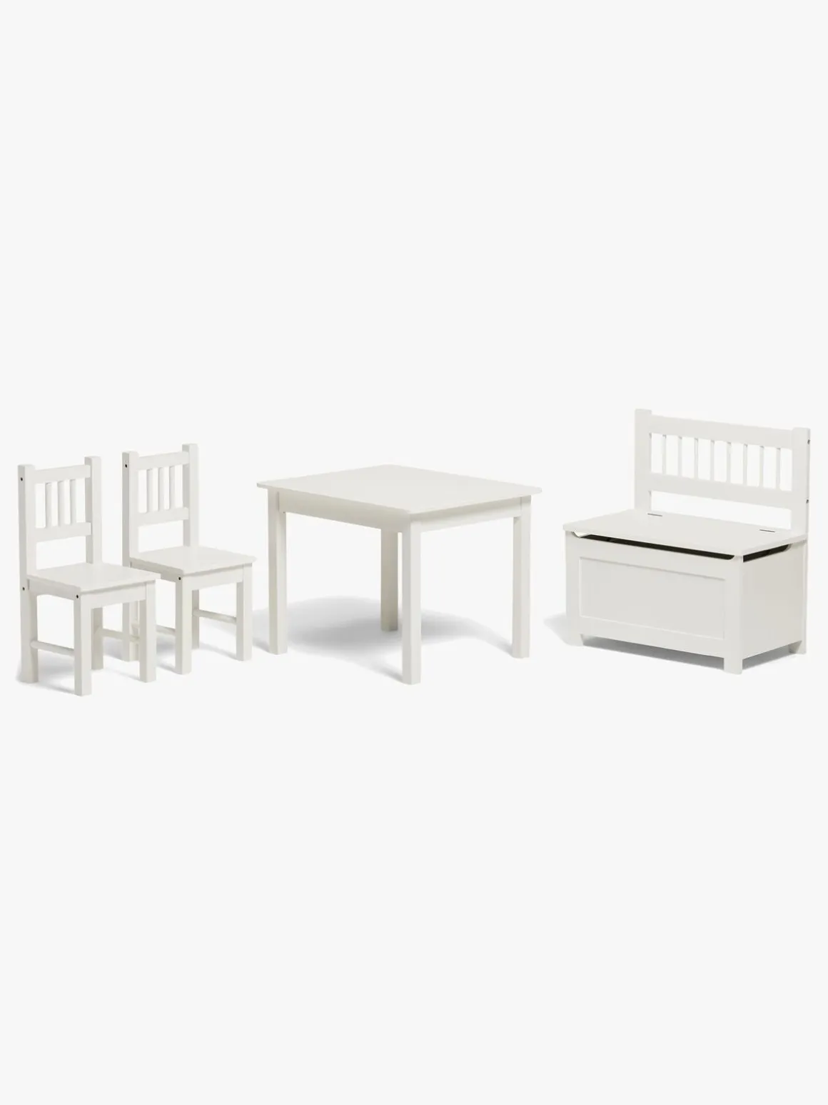 Alice & Fox LOVIS Bord & Stole + Sofa med Opbevaring, Hvid