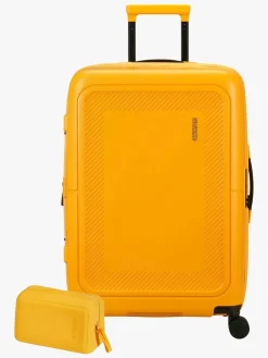 American Tourister Dashpop Kuffert 76-84L & Toilettaske POP, Golden Yellow
