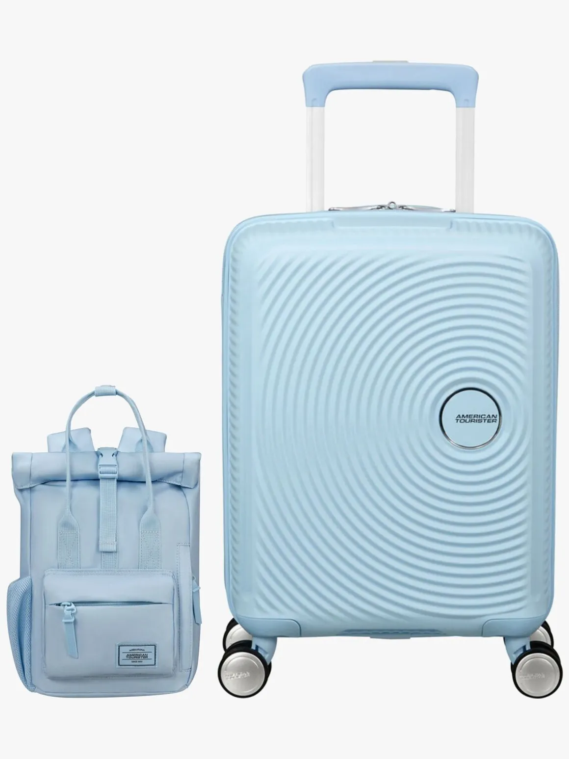 American Tourister Soundbox Kuffert 22L & Urban Groove City 7L Mini Sæt, Pastel Blue