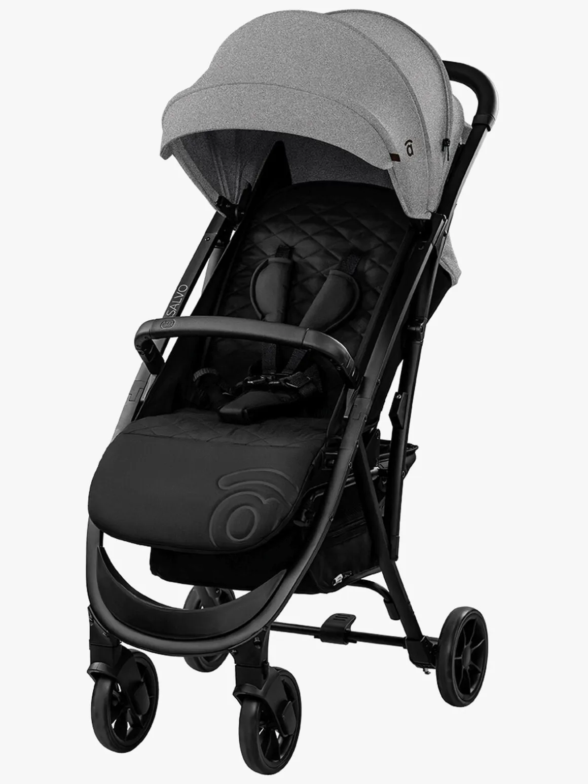 Asalvo Cotton 2 Klapvogn, Grey