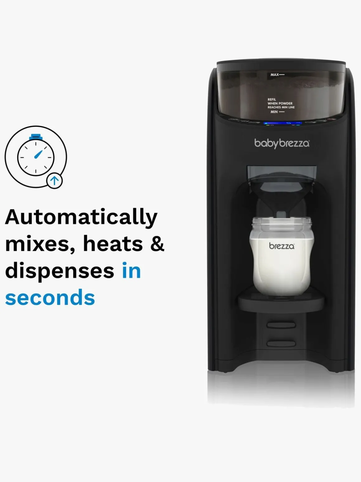 Baby Brezza Formula Pro Advanced Modermælkserstatnings- og Vællingemaskine, Black