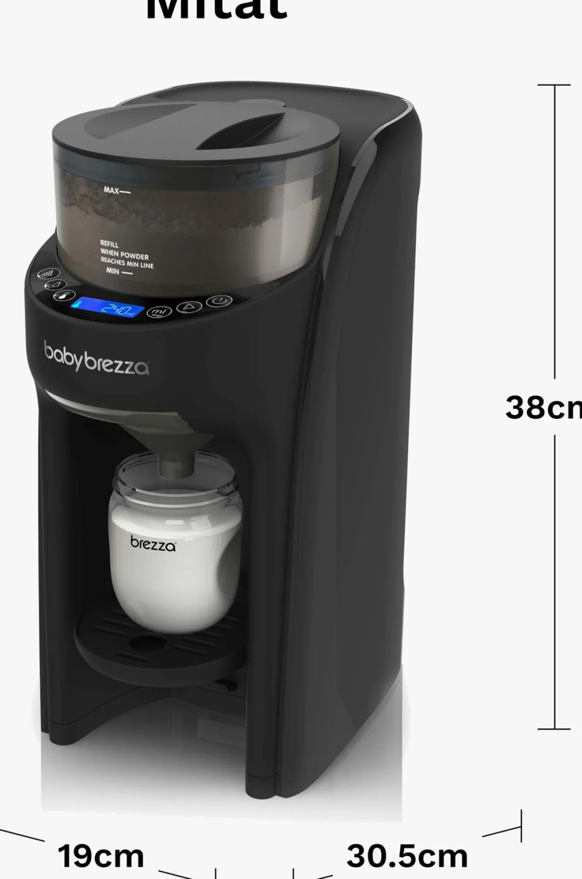 Baby Brezza Formula Pro Advanced Modermælkserstatnings- og Vællingemaskine, Black