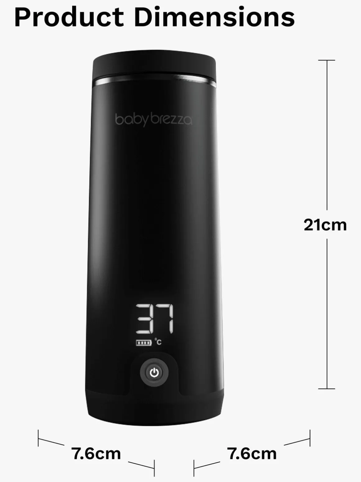 Baby Brezza Superfast Portable Flaskevarmer, Black