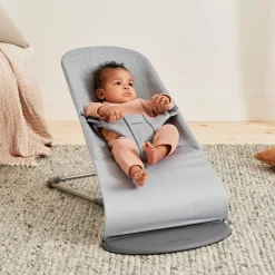 BabyBjörn Bliss Skråstol 3D Jersey inkl. Legetøj, Lysegrå