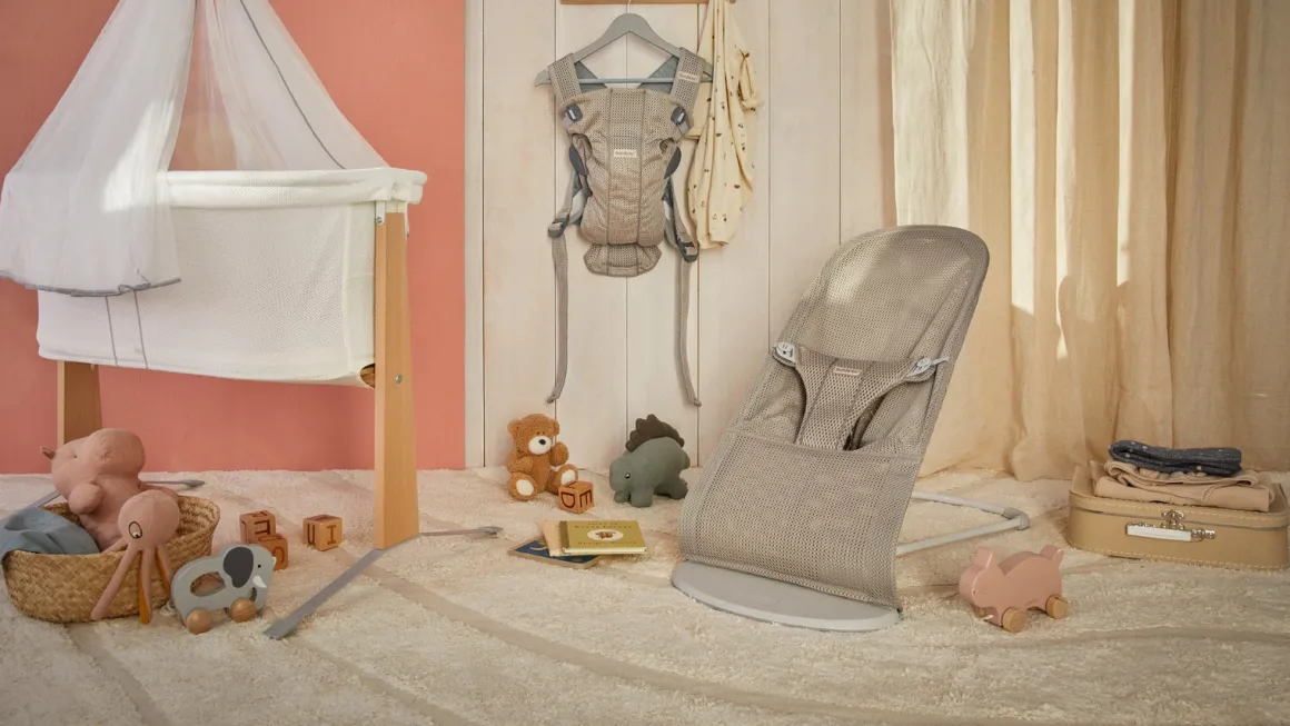 BabyBjörn Bliss Skråstol Mesh, Grey Beige