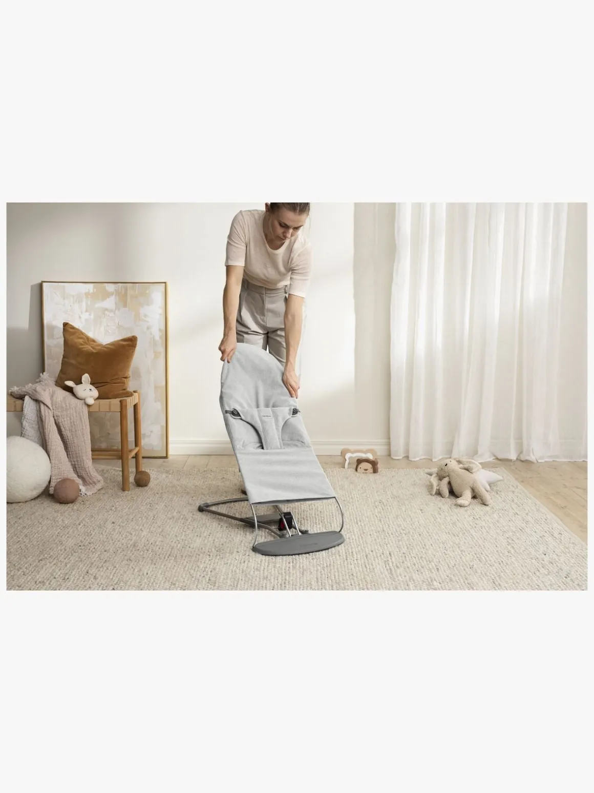 BabyBjörn Bliss Skråstol Woven, Light Grey Melange