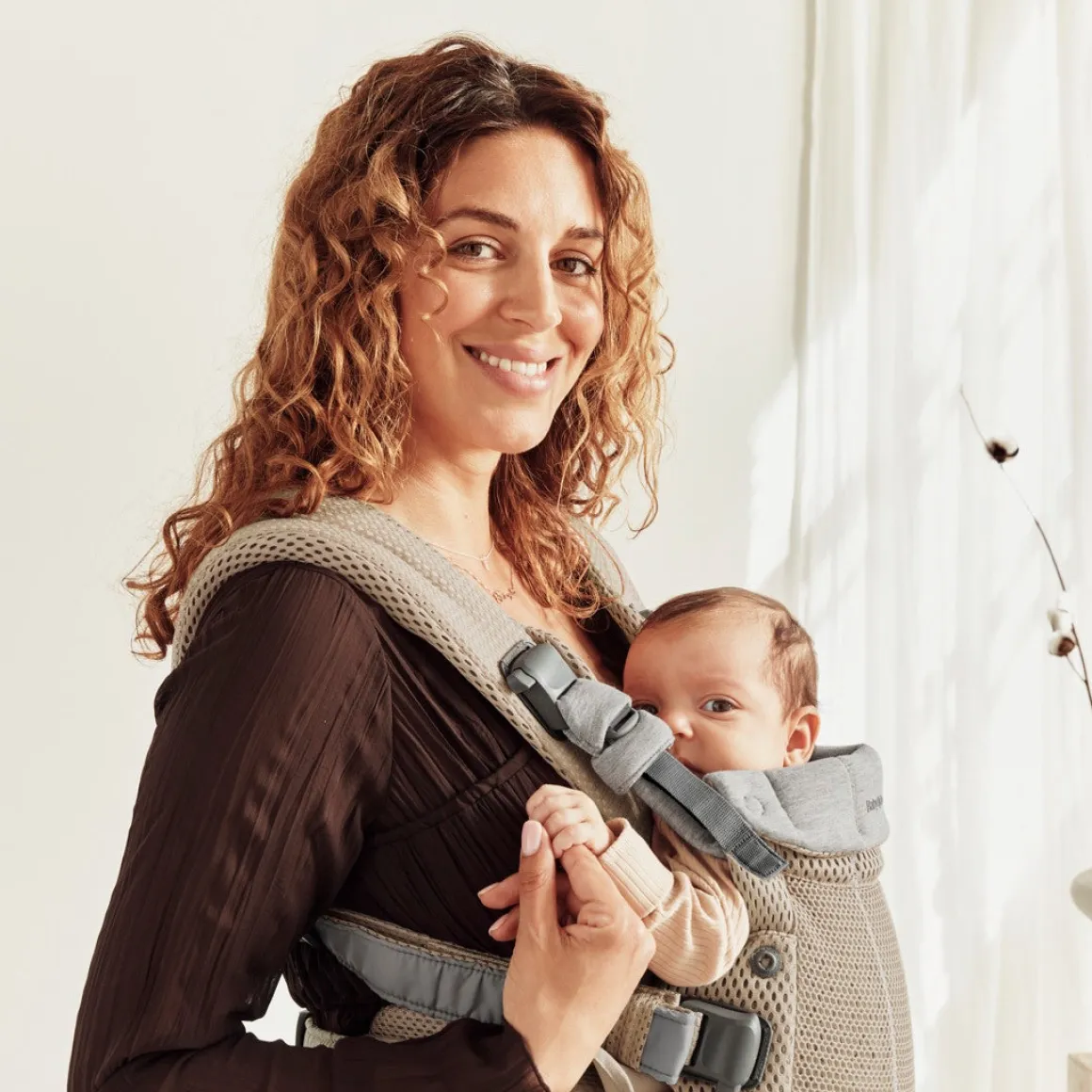 BabyBjörn Harmony Bæresele 3D Mesh, Gråbeige