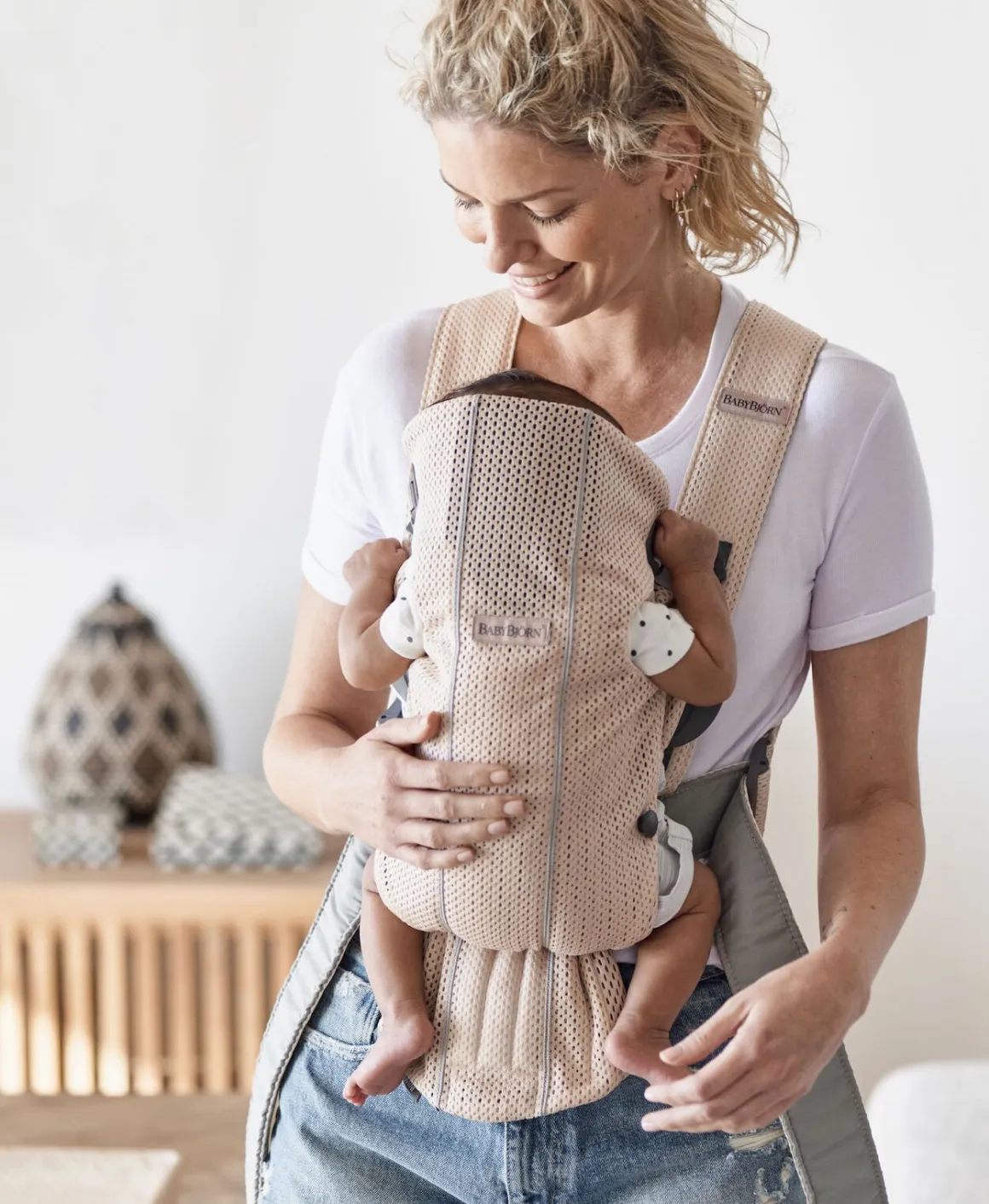 BabyBjörn Mini Bæresele 3D Mesh, Pearly Pink