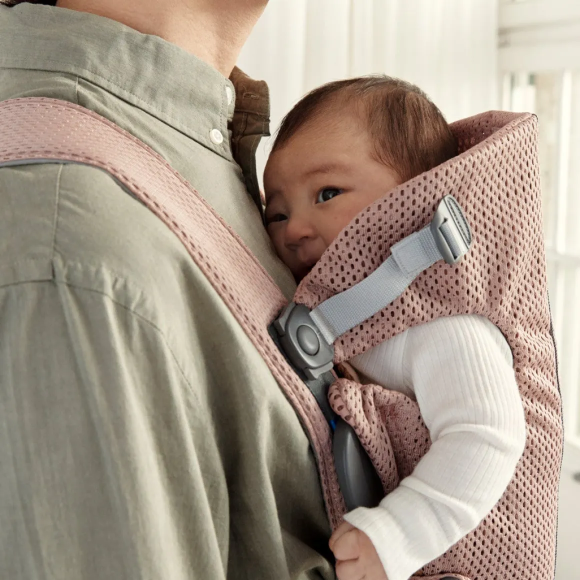 BabyBjörn Mini Bæresele 3D Mesh, Dusty Pink