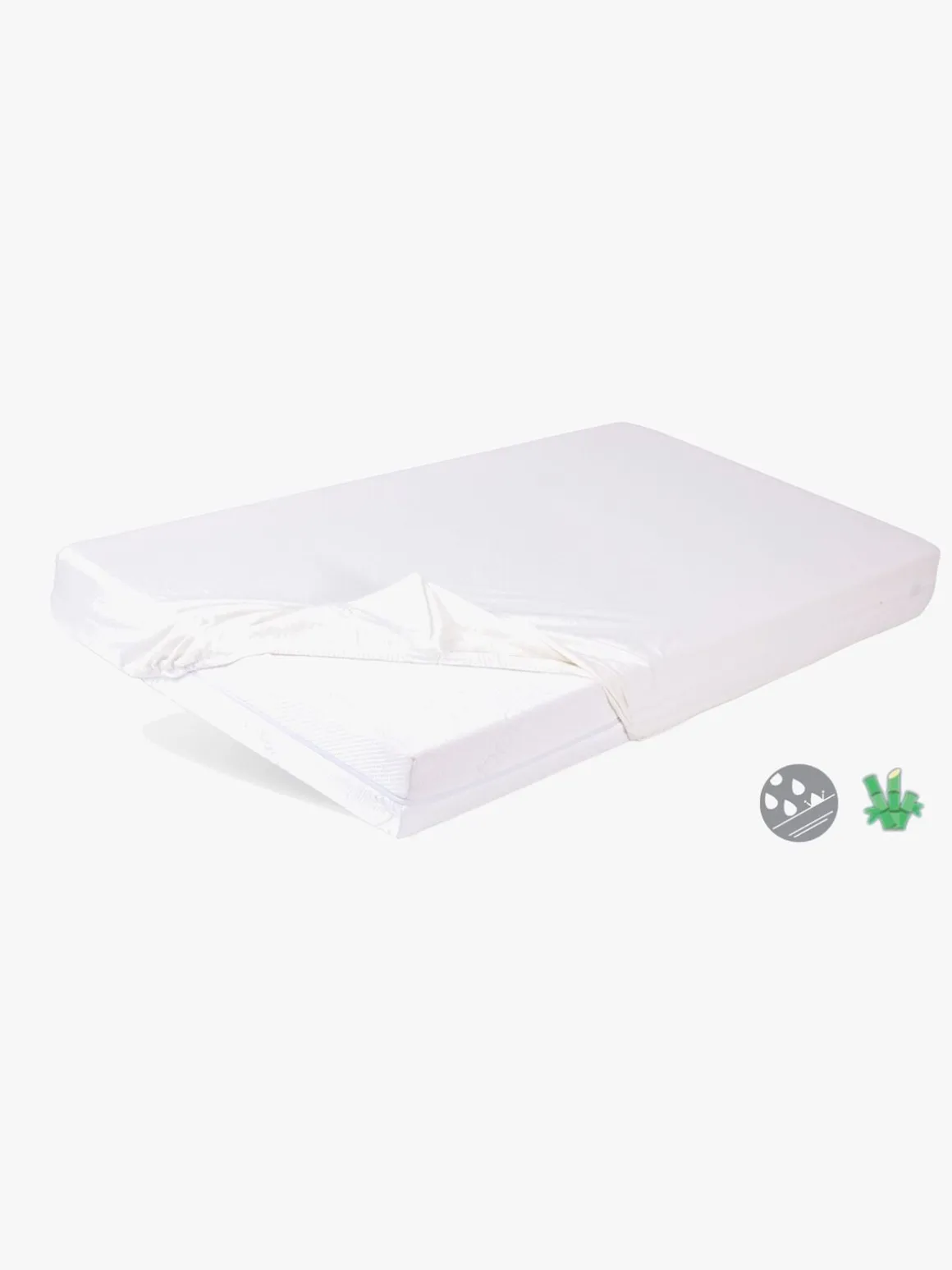 BabyMatex Hygienic Bamboo Vandtæt Stræklagen til Juniorseng 80 x 160 cm, Hvid