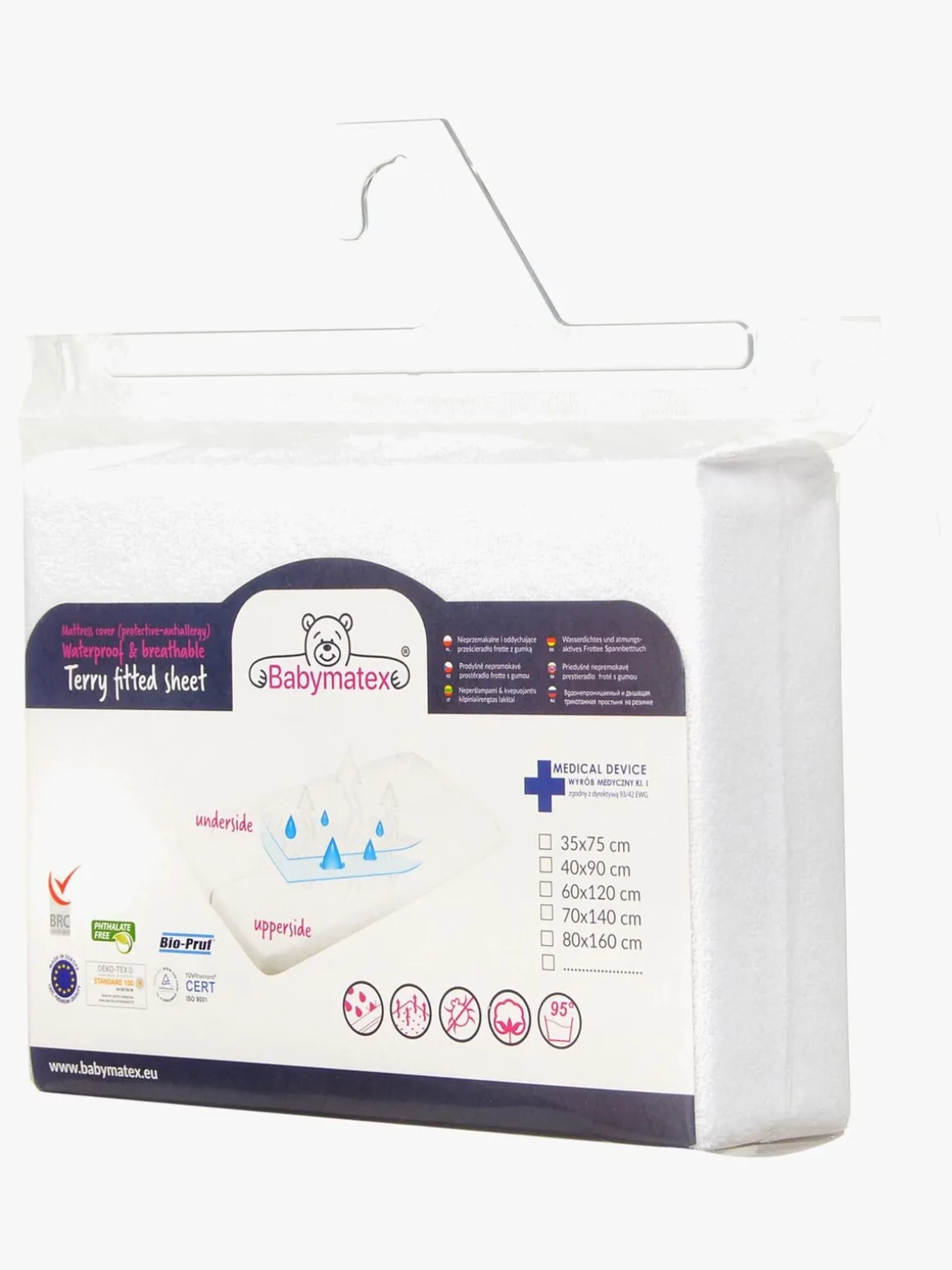 BabyMatex Premium Frotté Stræklagen til Tremmeseng 60 x 120 cm, Hvid