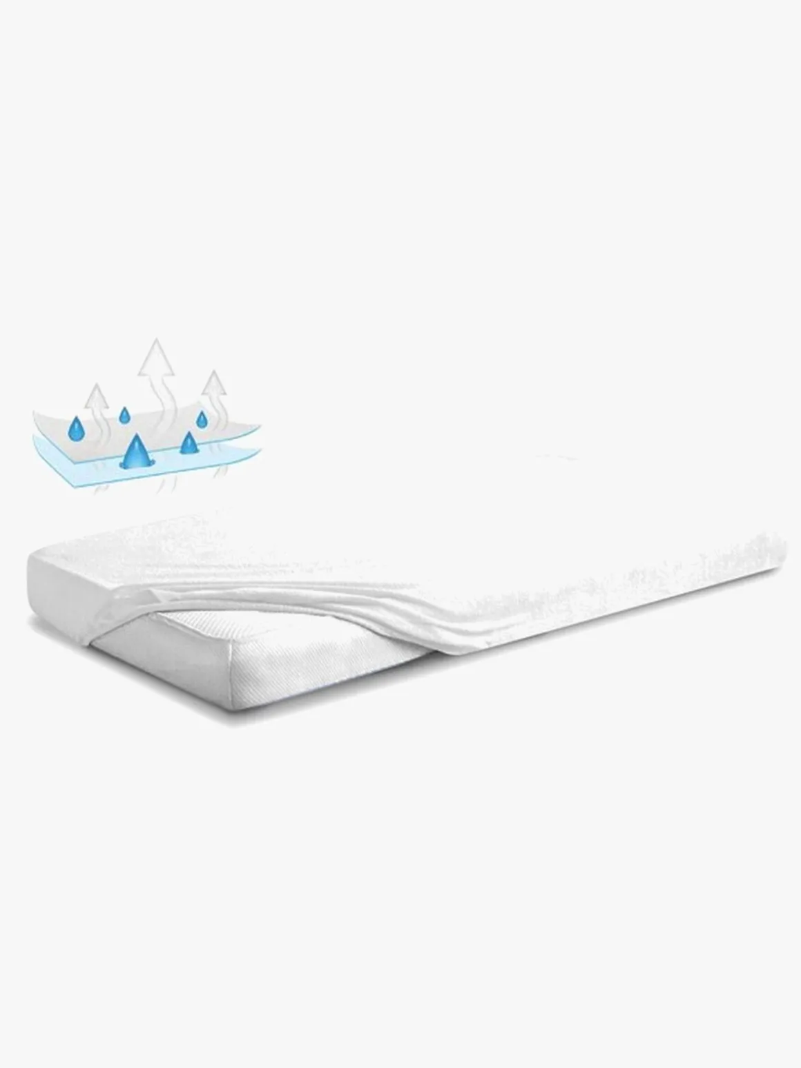 BabyMatex Premium Frotté Stræklagen til Juniorseng 70 x 140 cm, Hvid