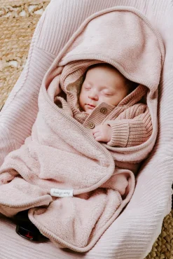 Baby's Only Hooded Baby Tæppe med Fødder Cozy, Old Pink