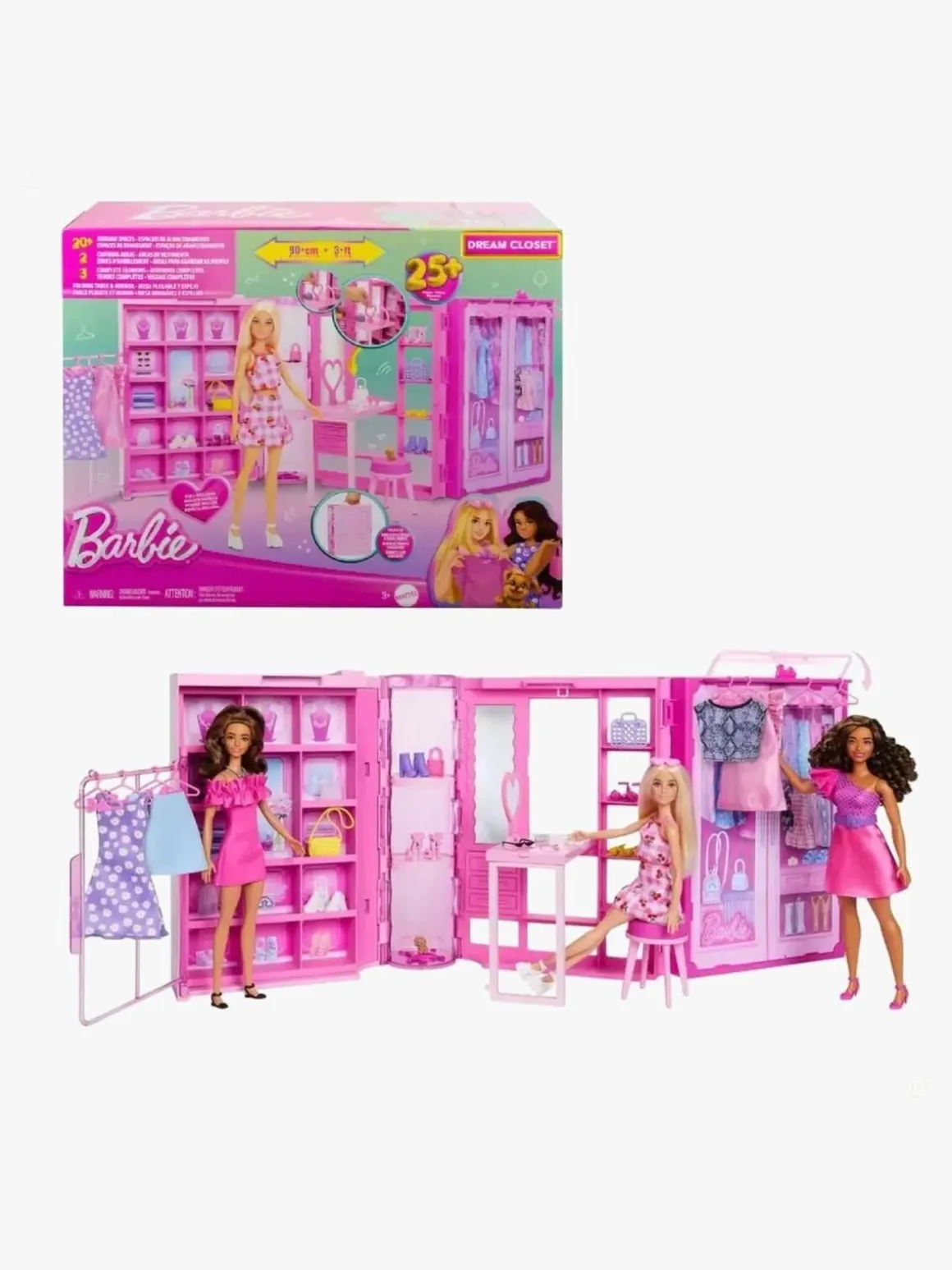 Barbie Dream Closet Legesæt med Dukke og Tilbehør