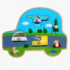 Barbo Toys Gurli Gris Knoppuslespil i Træ Transportmidler 6 Brikker