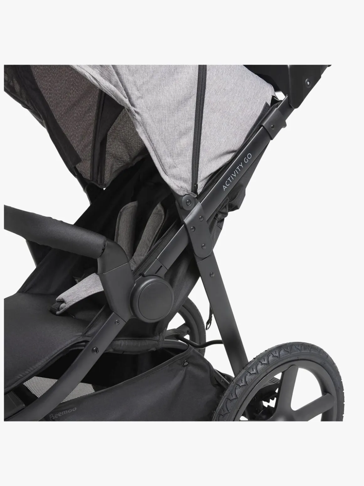 Beemoo Activity Go Aktivitetsklapvogn, Black/Dark Grey