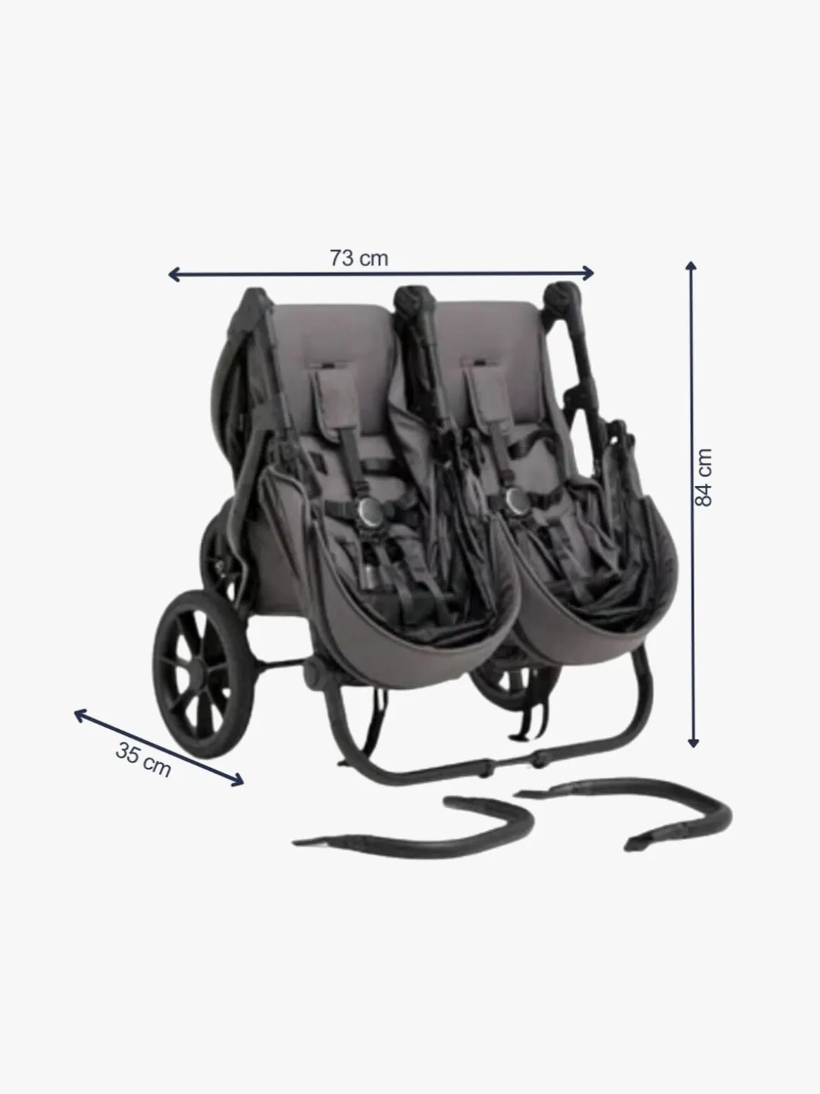 Beemoo BFF60 2 Søskendevogn, Fog Grey