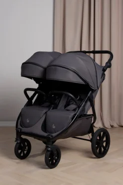 Beemoo BFF60 2 Søskendevogn inkl. Liggedel, Fog Grey
