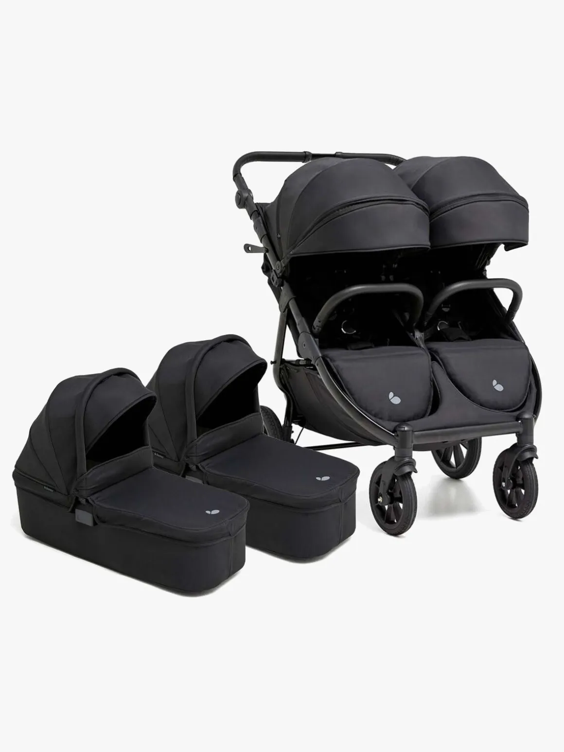 Beemoo BFF60 2 Søskendevogn inkl. Liggedele, Night Black