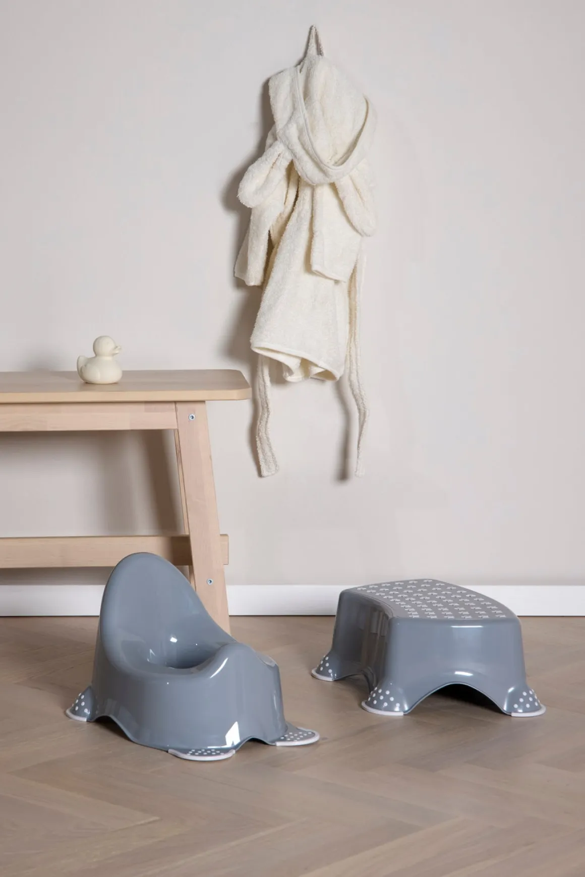Beemoo CARE Anti-Slip Potte & Skammel, Grå