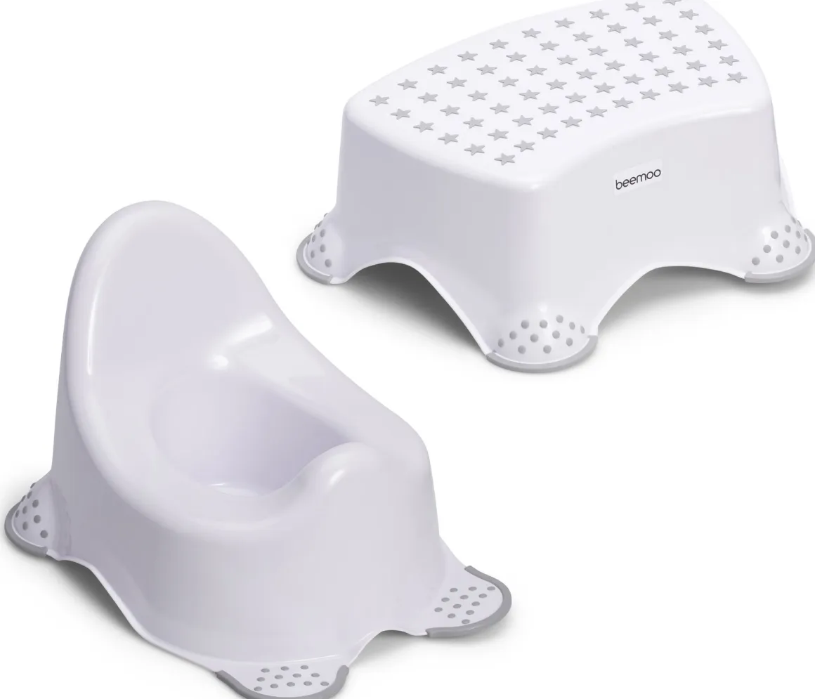 Beemoo CARE Anti-Slip Potte & Skammel, Hvid