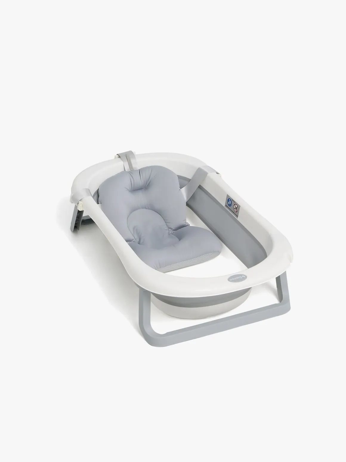 Beemoo CARE Assist Badekar Inkl. Badestøtte, Badestativ & Skyllekande, White/Grey