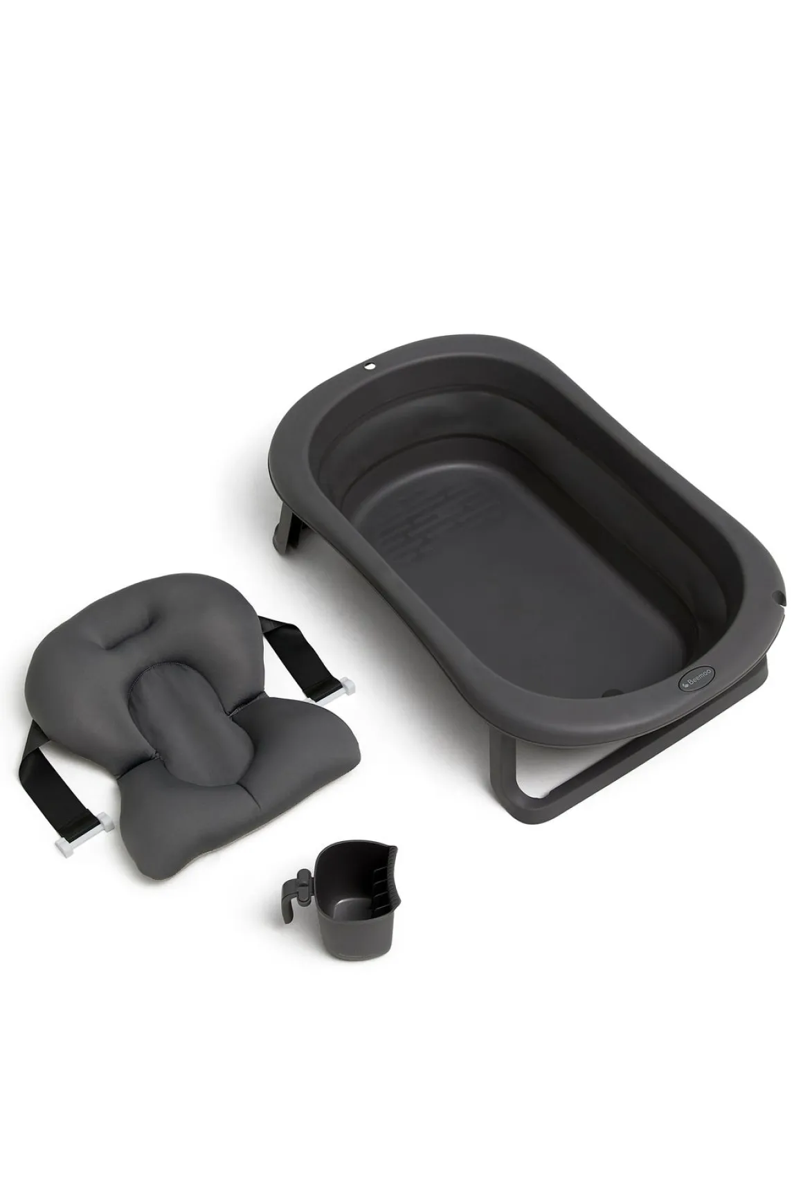Beemoo CARE Assist Badekar inkl. Badestøtte & Skyllekande, Deep Grey