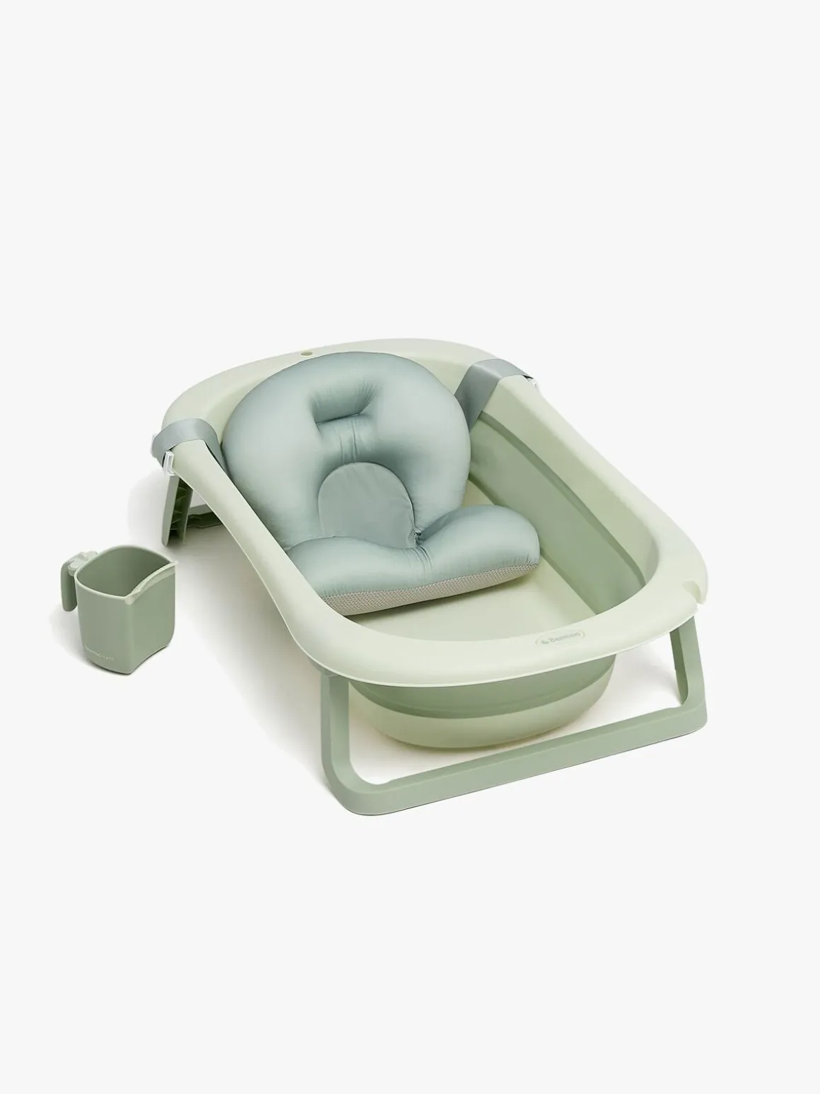 Beemoo CARE Assist Badekar inkl. Badestøtte & Skyllekande, Soft Green