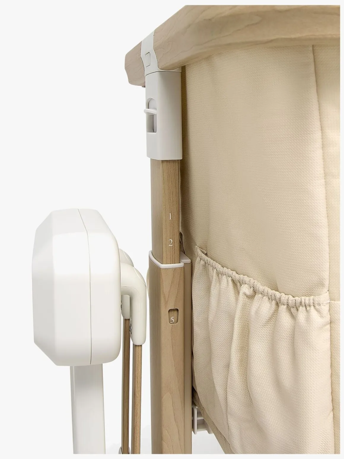 Beemoo CARE AutoMotion Bedside Crib, Beige/Wood