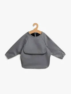 Beemoo CARE Bib Langærmet Hagesmæk, Dark Grey