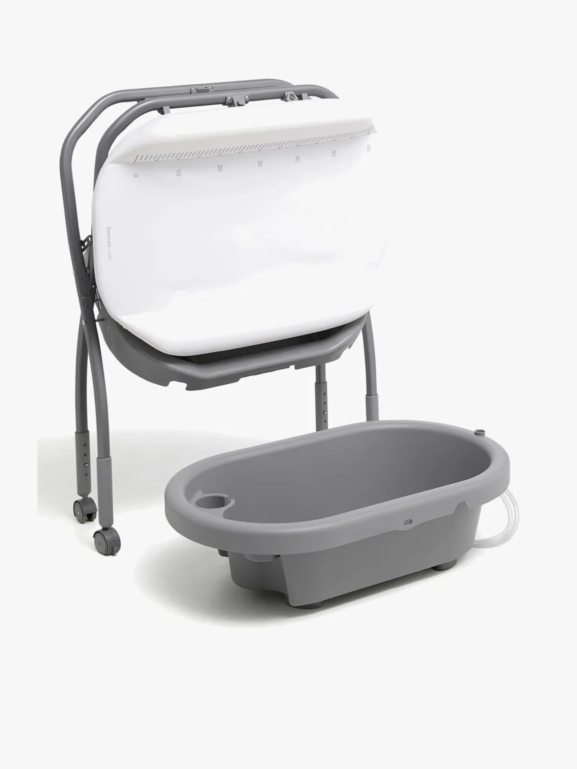 Beemoo CARE Flex Puslebord med Badekar, Dark Grey