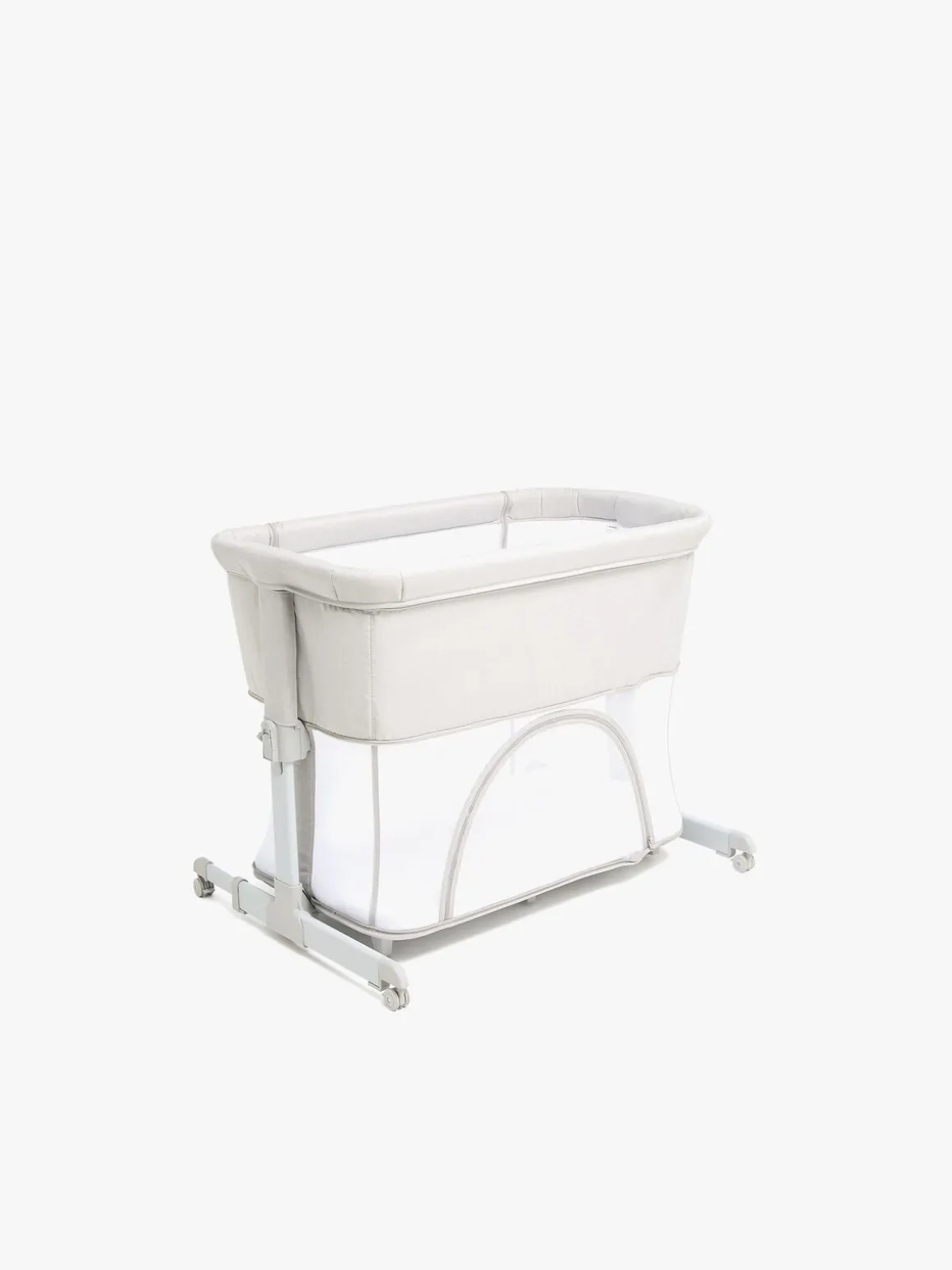 Beemoo CARE 2-i-1 Bedside Crib & Kravlegård, Light Grey