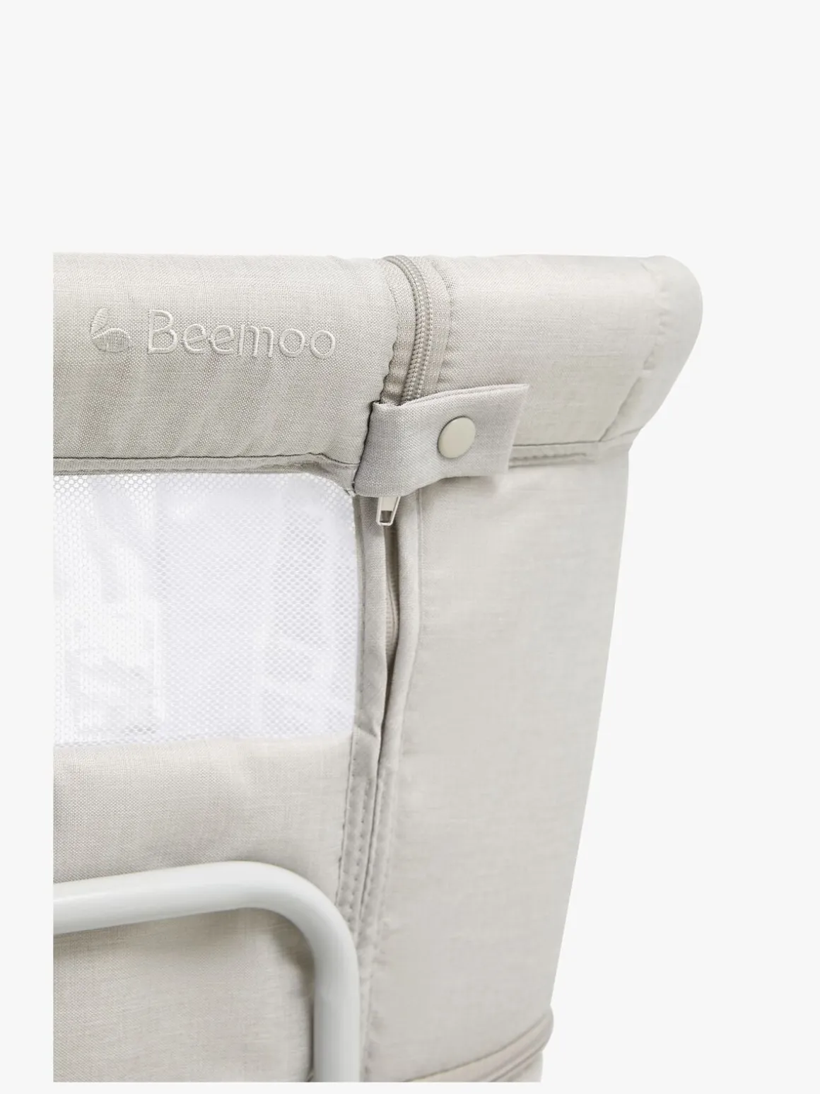 Beemoo CARE 2-i-1 Bedside Crib & Kravlegård, Light Grey