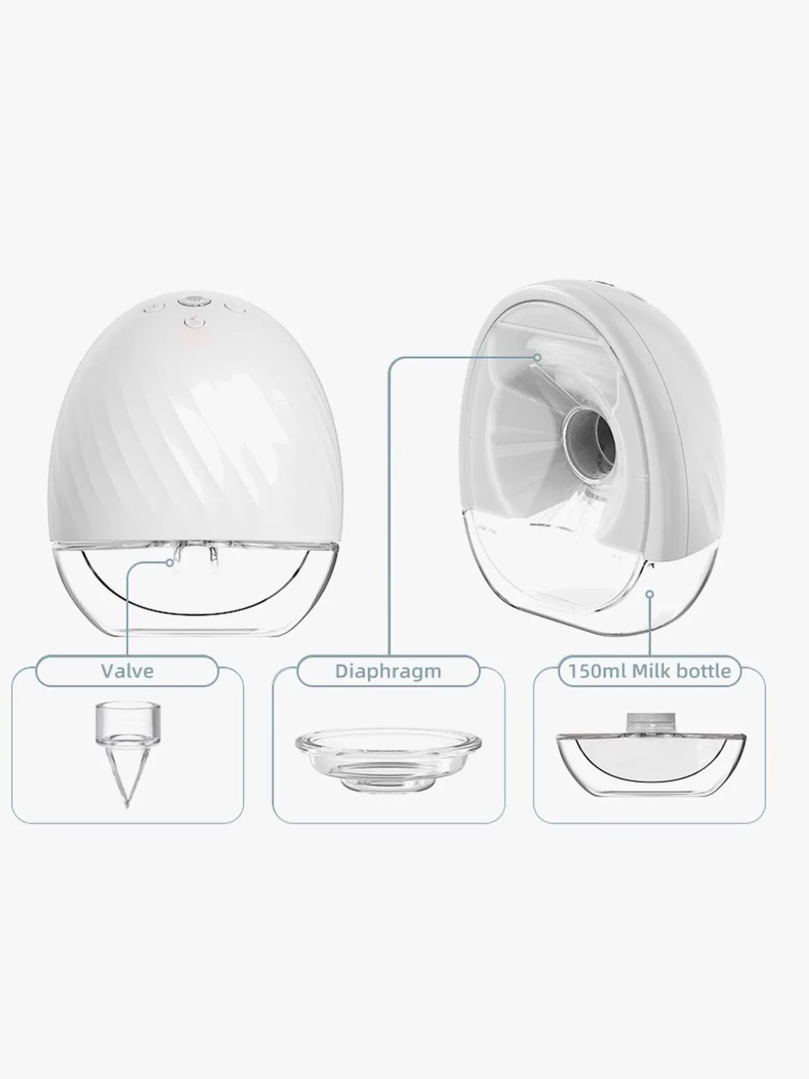 Beemoo CARE Wearable Elektrisk Brystpumpe Dobbelt