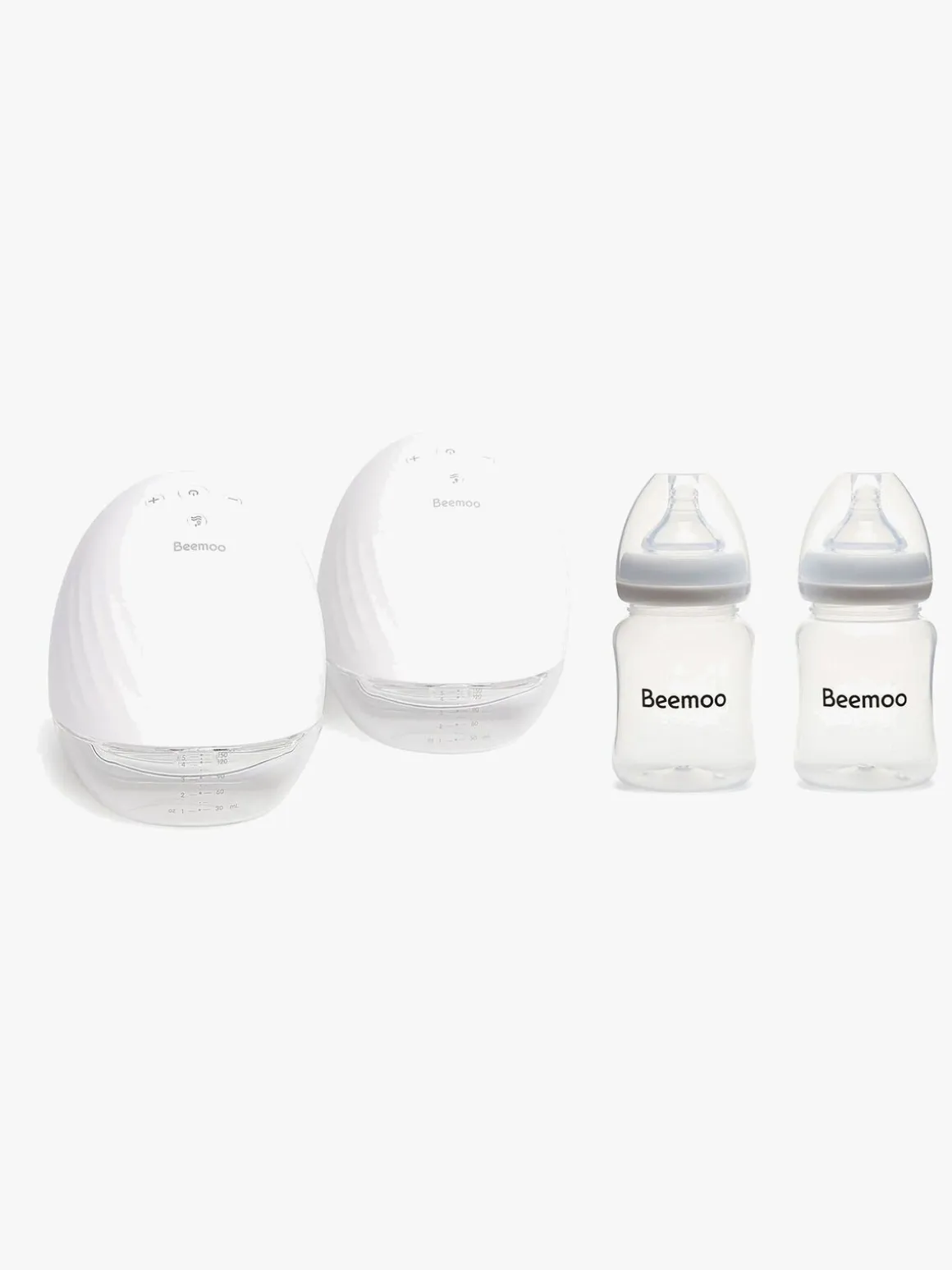 Beemoo CARE Wearable Elektrisk Brystpumpe Dobbelt inkl. Modermælksflaske 180 ml 2-pak