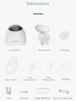 Beemoo CARE Wearable LED Elektrisk Brystpumpe Dobbelt