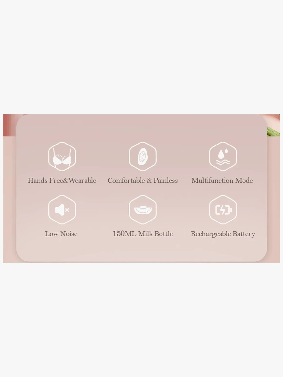 Beemoo CARE Wearable LED Elektrisk Brystpumpe Dobbelt