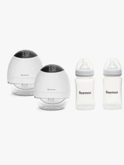 Beemoo CARE Wearable LED Elektrisk Brystpumpe Dobbelt inkl. Flasker 240 ml 2-pak