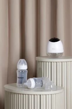 Beemoo CARE Wearable LED Elektrisk Brystpumpe Single inkl. Flasker 240 ml 2-pak