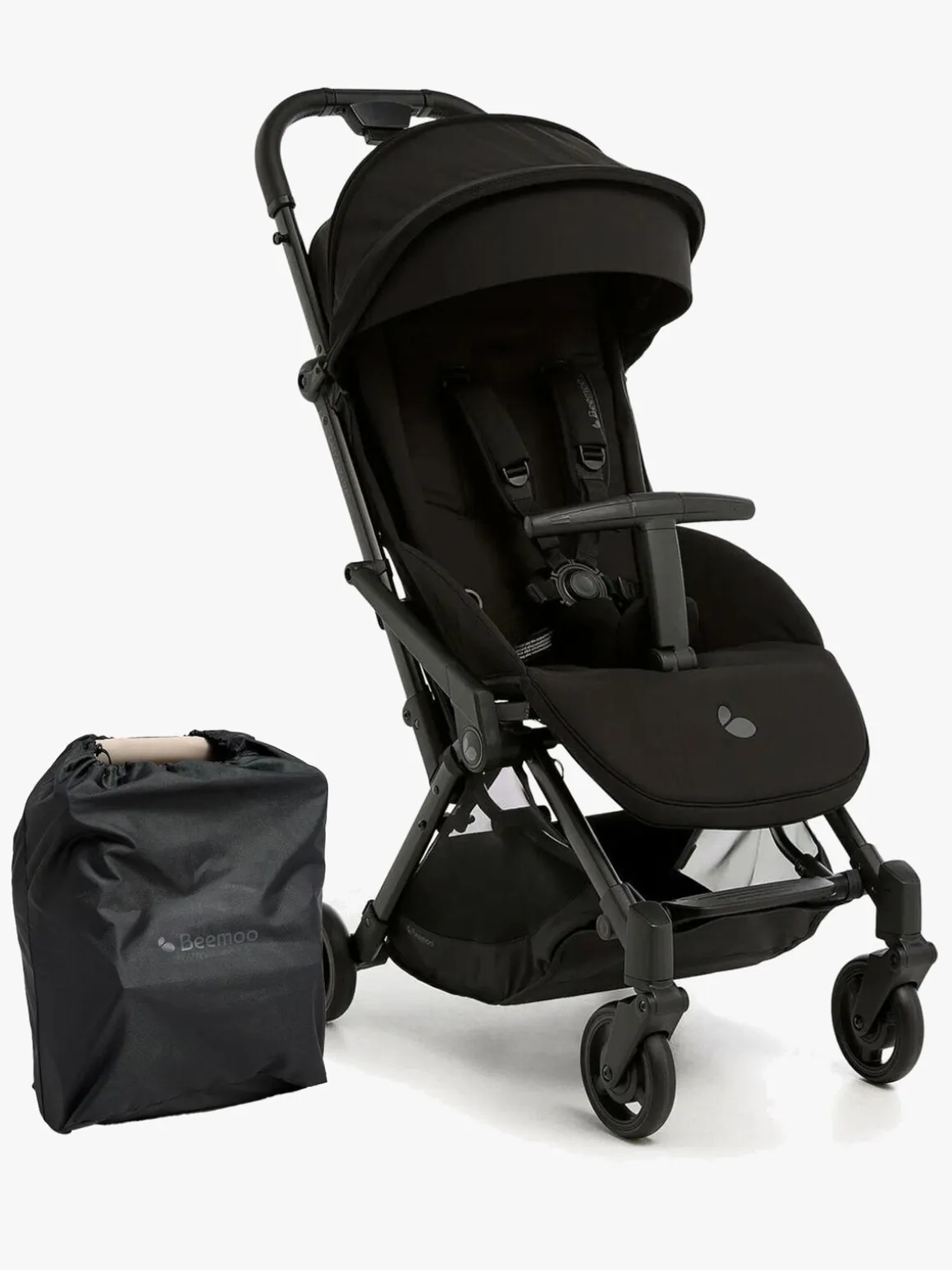 Beemoo Easy Fly Lux 4 Klapvogn inkl Transporttaske, Jet Black