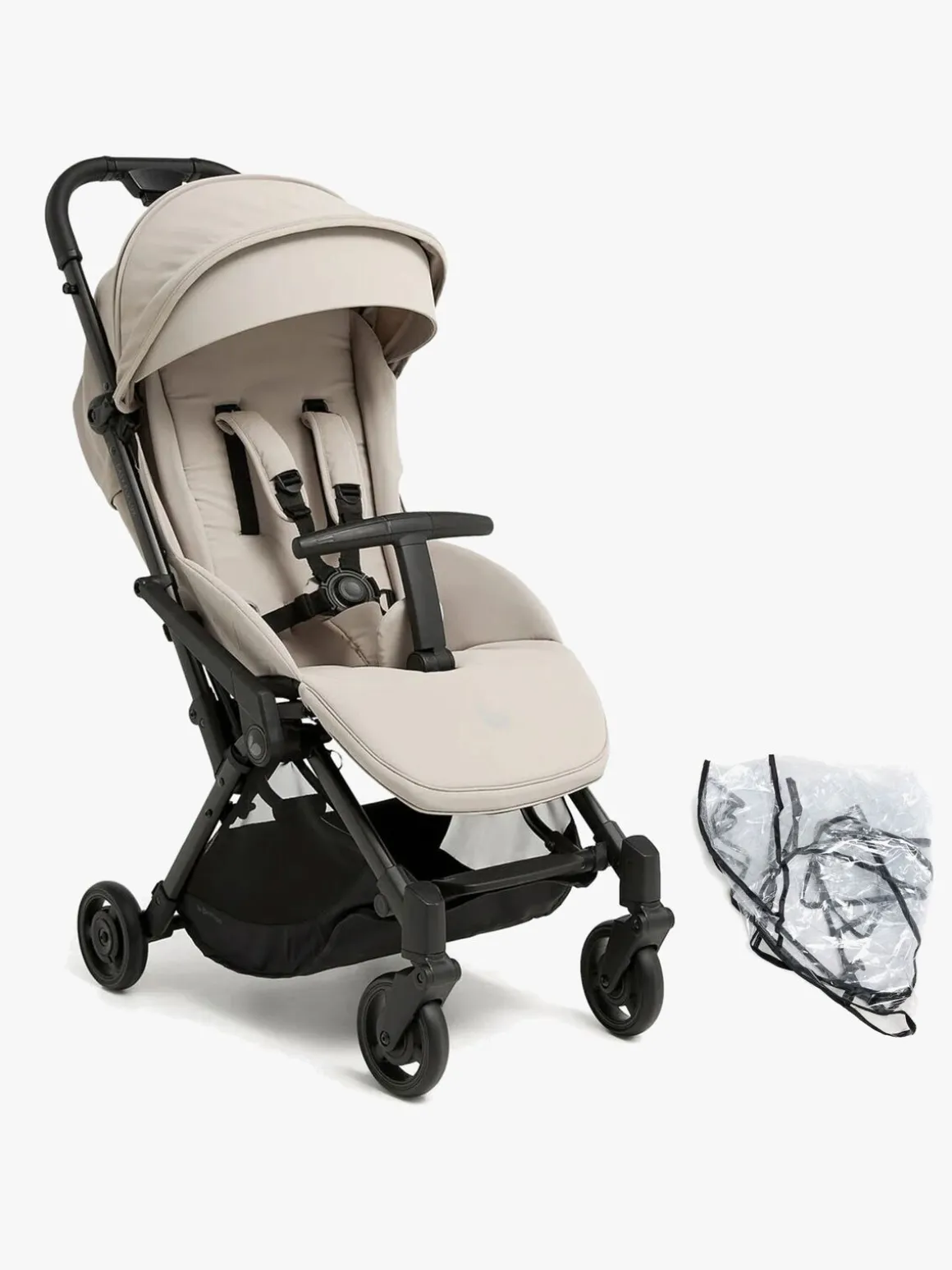Beemoo Easy Fly Lux 4 Klapvogn inkl Regnslag, Sand Beige